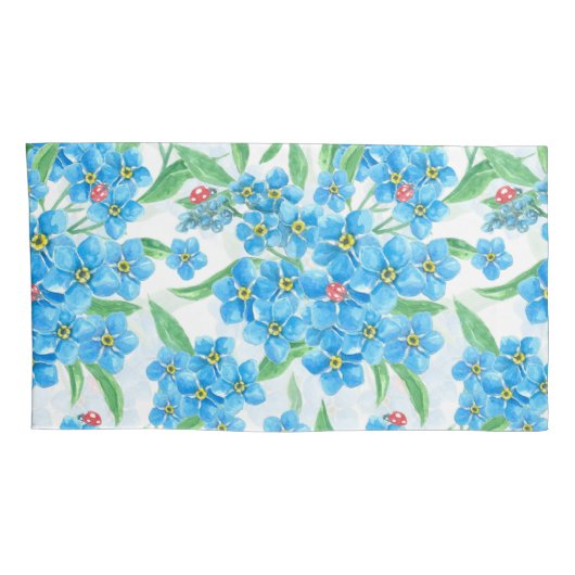 Vergeet me niet naadloos patroon kussensloop (Achterkant-Rechts)