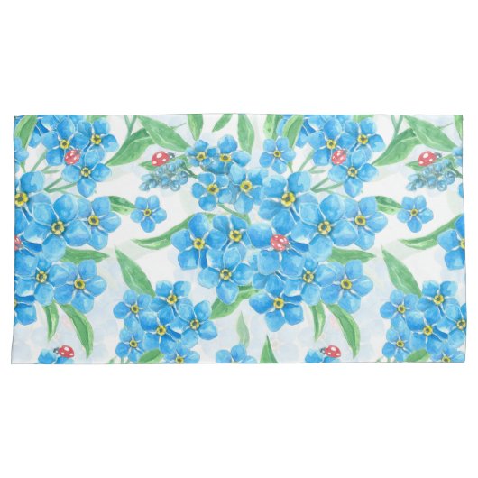 Vergeet me niet naadloos patroon kussensloop (Voorkant-Rechts)