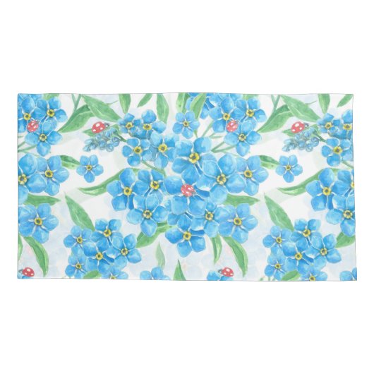 Vergeet me niet naadloos patroon kussensloop (Achterkant-Links)