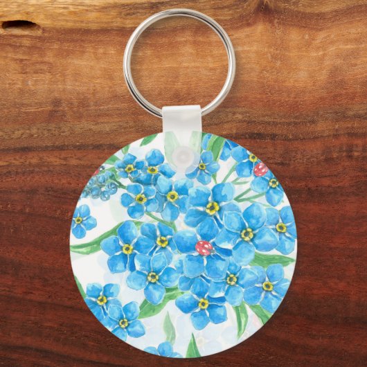 Vergeet me niet naadloos patroon sleutelhanger (Voorkant)