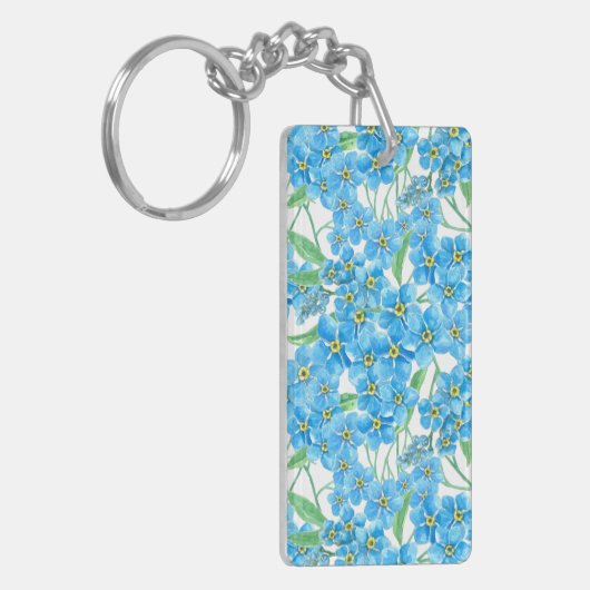 Vergeet me niet naadloos patroon sleutelhanger (Voorkant Links)