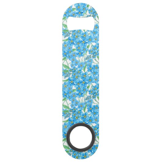 Vergeet me niet naadloos patroon speed flessenopener (Voorkant)