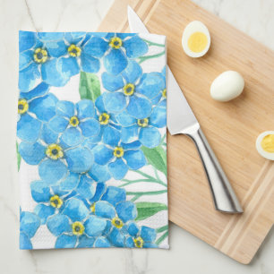 Vergeet me niet naadloos patroon theedoek