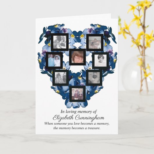 Vergeet me niet, niet de sympathie van de hartenhe kaart (Gele Bloem)