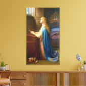 'Vergeet me niet' (olie op doek) Canvas Afdruk (Insitu (Woonkamer))