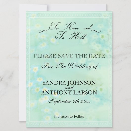 Vergeet me niet om de datum te bewaren save the date (Voorkant)
