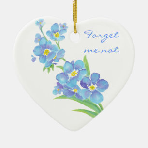 Vergeet me niet, oorspronkelijke Waterverf Flower Keramisch Ornament