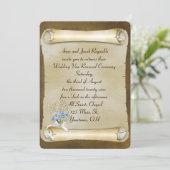 Vergeet-me-niet Op  Scroll Vow Vernieuwing Kaart (Staand voorkant)