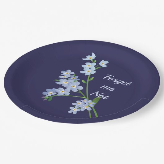 Vergeet me niet papieren bordje (Gekanteld)