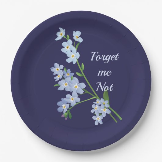 Vergeet me niet papieren bordje (Voorkant)