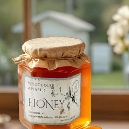 Vergeet-me-niet parkbijenhoning postmark 3x2" voedselcontainer etiket