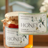 Vergeet-me-niet parkbijenhoning postmark 3x2" voedselcontainer etiket