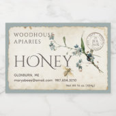 Vergeet-me-niet parkbijenhoning postmark 3x2" voedselcontainer etiket (Enkel label)