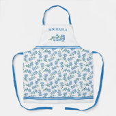  vergeet me niet Patroonblauwe naam Schort (Voorkant)