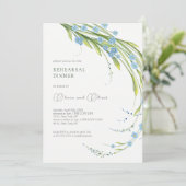 Vergeet-me-niet repetitie diner kaart (Staand voorkant)