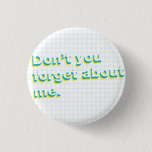 Vergeet me niet, retro flair ronde button 3,2 cm (Voorkant)