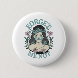 Vergeet Me Niet Ronde Button 5,7 Cm