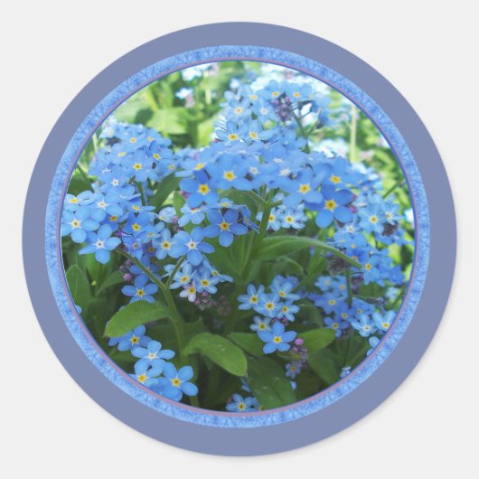 Vergeet me niet ronde sticker (Voorkant)