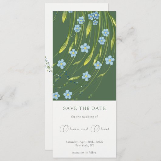 Vergeet-me-niet sparen de Datum Kaart (Voorkant / Achterkant)