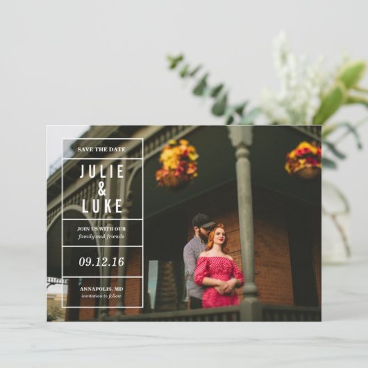 Vergeet-me-niet sparen de Datum Save The Date (Staand voorkant)