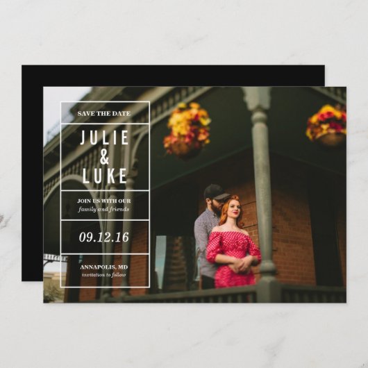 Vergeet-me-niet sparen de Datum Save The Date (Voorkant / Achterkant)