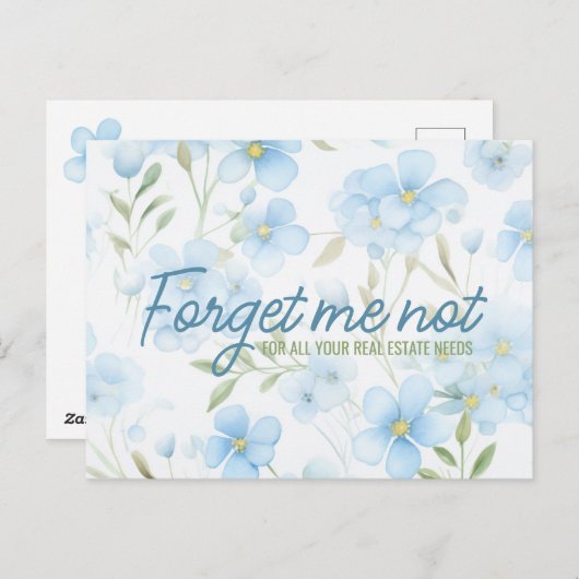 Vergeet me niet Spring Marketing Briefkaart (Voorkant / Achterkant)