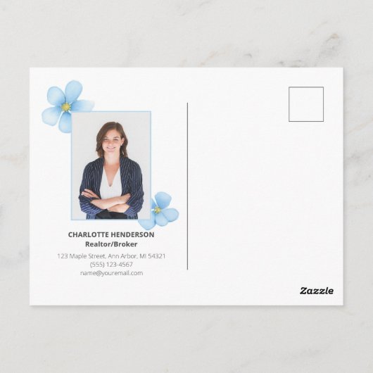 Vergeet me niet Spring Marketing Briefkaart (Achterkant)