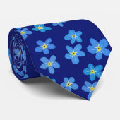 Vergeet-me-niet Stropdas van Bloemen (Opgerold)
