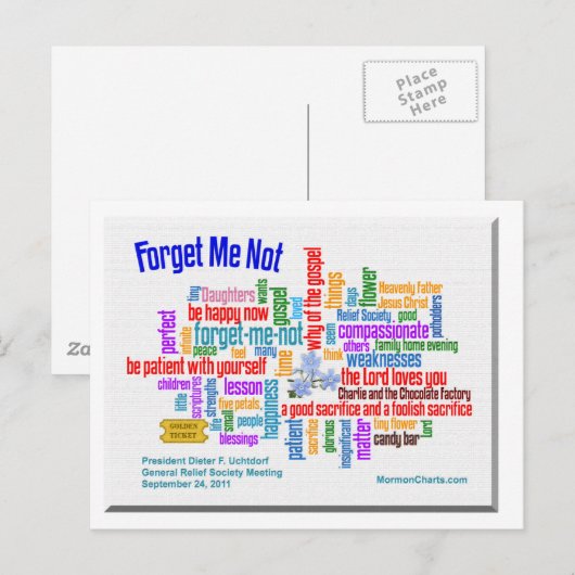 Vergeet me niet te praten door President Uchtdorf Briefkaart (Voorkant / Achterkant)