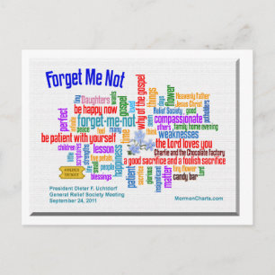 Vergeet me niet te praten door President Uchtdorf Briefkaart