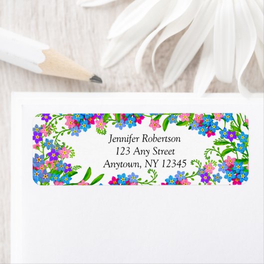 Vergeet me niet Tuin Bloemen Adresetiketten Etiket (Insitu)