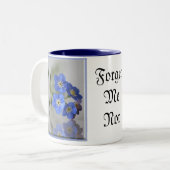 Vergeet me niet tweekleurige koffiemok (Voorkant links)