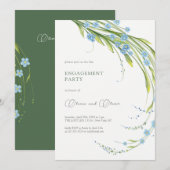 Vergeet-me-niet verlovingsfeest uitnodiging (Voorkant / Achterkant)