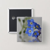 Vergeet me niet vierkante button 5,1 cm (Voorkant /achterkant)