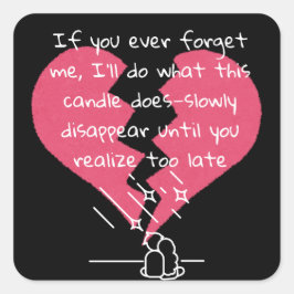 Vergeet me niet vierkante sticker