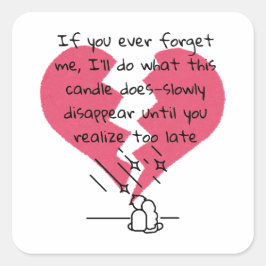 Vergeet me niet vierkante sticker