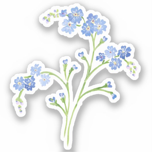 Vergeet-me-niet Vinyl Sticker (Voorkant)