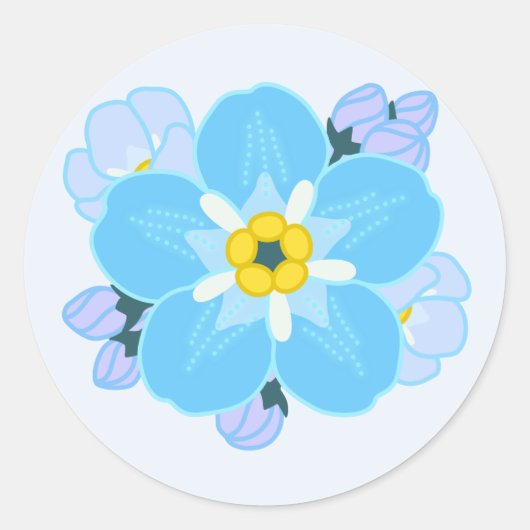 Vergeet-me-niet Vloer Ronde Sticker (Voorkant)