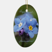 Vergeet me, niet voor altijd en nooit! keramisch ornament (Rechts)