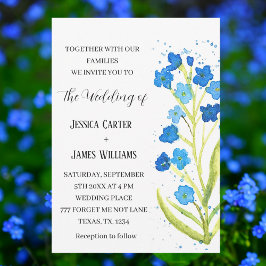 Vergeet me niet Waterverf bloemenbruiloft Kaart