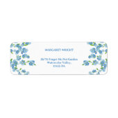 Vergeet me niet Waterverf Floral Blue Wedding Etiket (Voorkant)