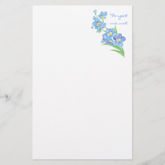 Vergeet me niet, Waterverf Flower Garden Briefpapier (Voorkant)