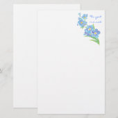 Vergeet me niet, Waterverf Flower Garden Briefpapier (Voorkant / Achterkant)