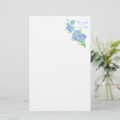 Vergeet me niet, Waterverf Flower Garden Briefpapier (Staand voorkant)