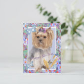 Vergeet me niet Yorkie kaarten (Staand voorkant)