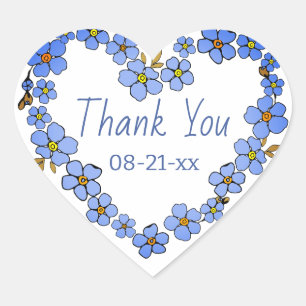 Vergeet me niet zoete zomer bloem krans klassieker hart sticker