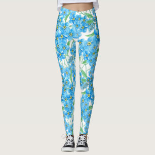 Vergeet me niet zonder naadloos patroon leggings
