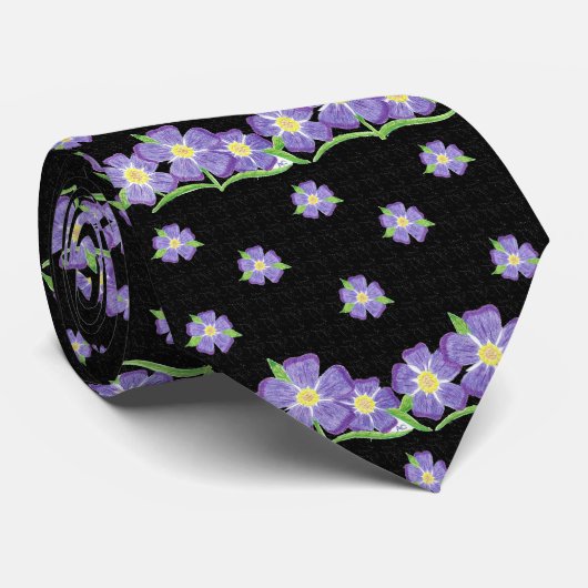 Vergeet-me-niet zwart stropdas (Opgerold)