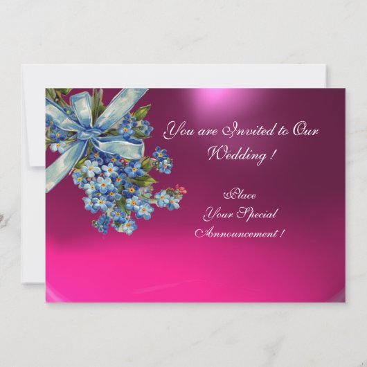 VERGEET ME NOTA'S MONOGRAM WEDDING PARTY blue roze Kaart (Achterkant)