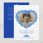 Vergeet-me-nots begrafenisdienst programma blauw w programmakaart (Voorkant / Achterkant)